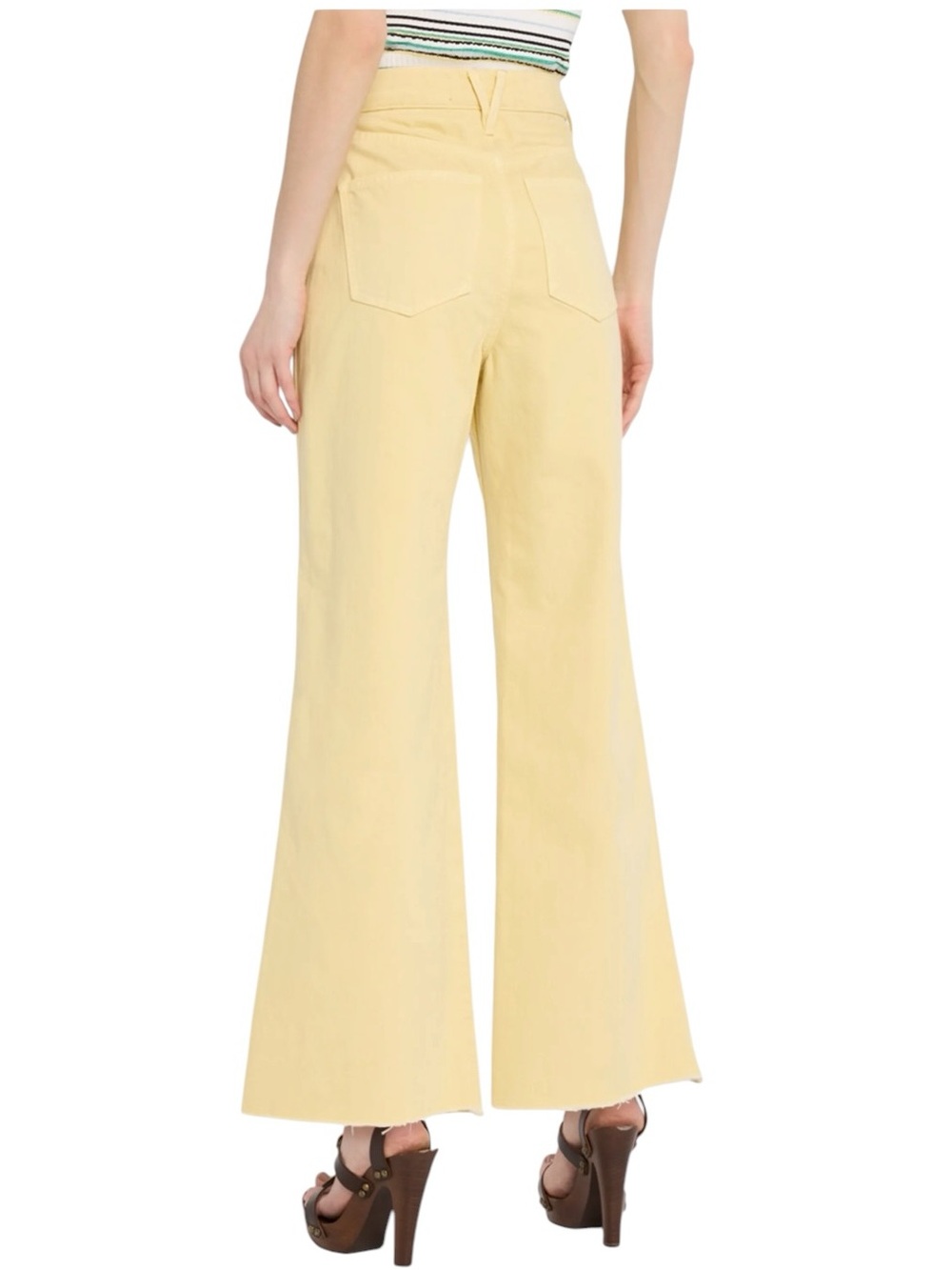 Veronica Beard Taylor Cropped High-Rise Wide Jeans in Camomile Size 30/10 - Picture 3 of 10